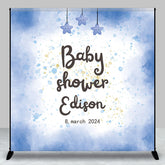 Aperturee - Dreamy Blue Baby Shower Stars Custom Party Backdrop